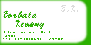 borbala kempny business card